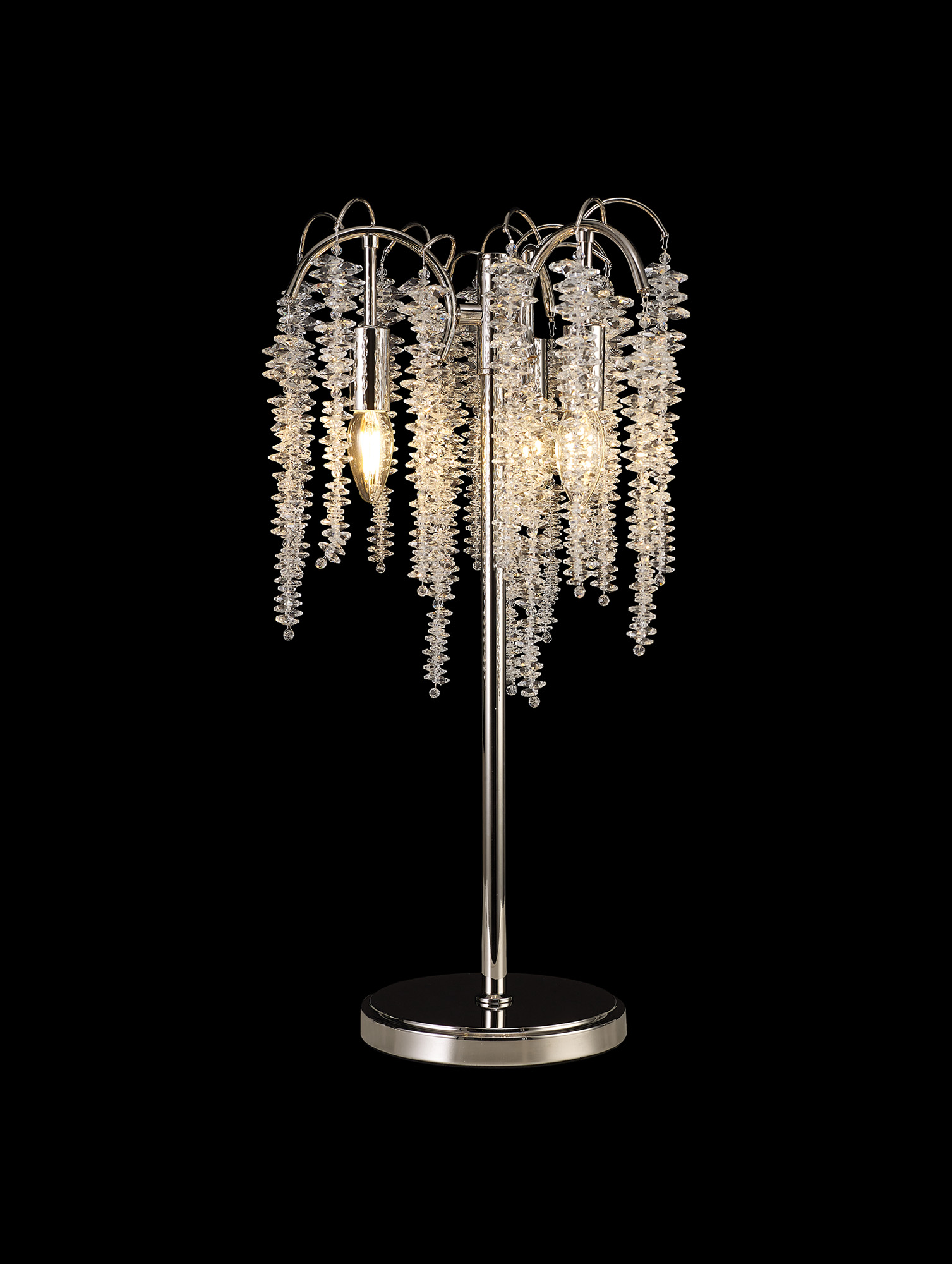 Wisteria Polished Nickel Crystal Table Lamps Diyas Designer Table Lamps